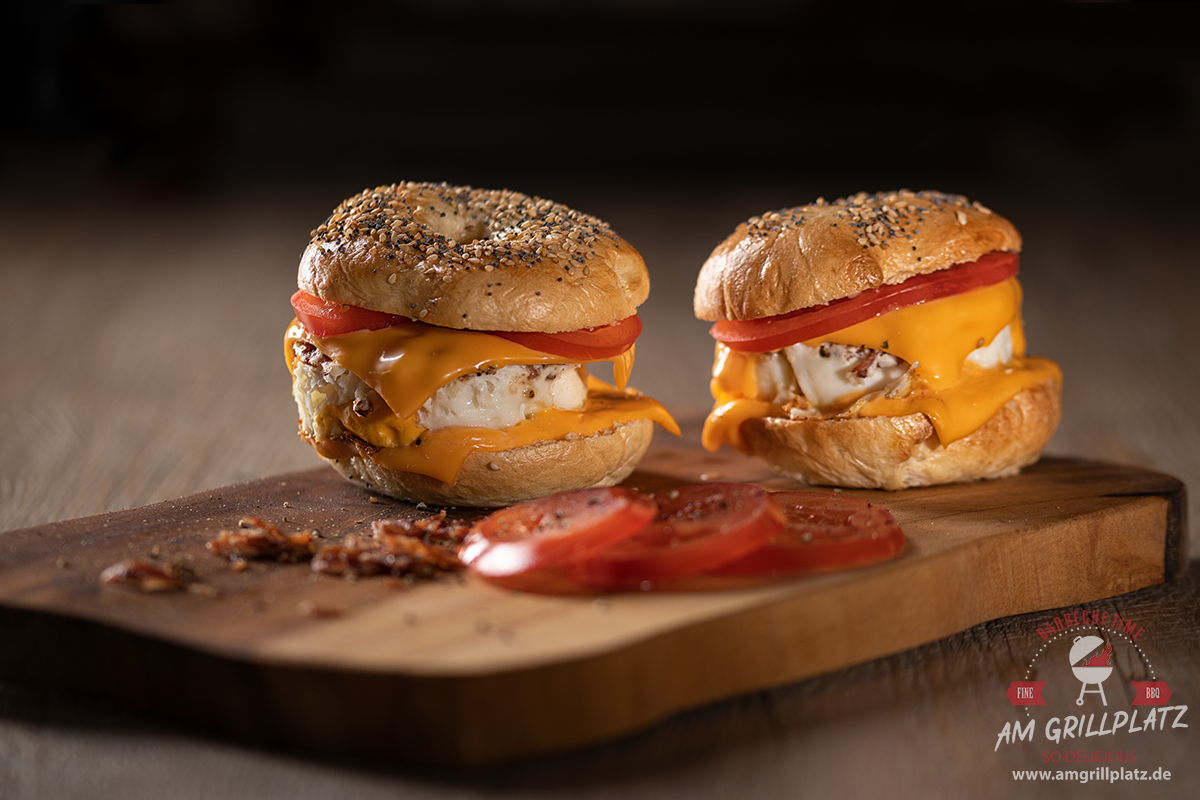 Bagel Double Beef Egg Gibt Es Nicht Mehr Bagel Bacon Egg - Am Grillplatz - BBQ & Grillrezepte