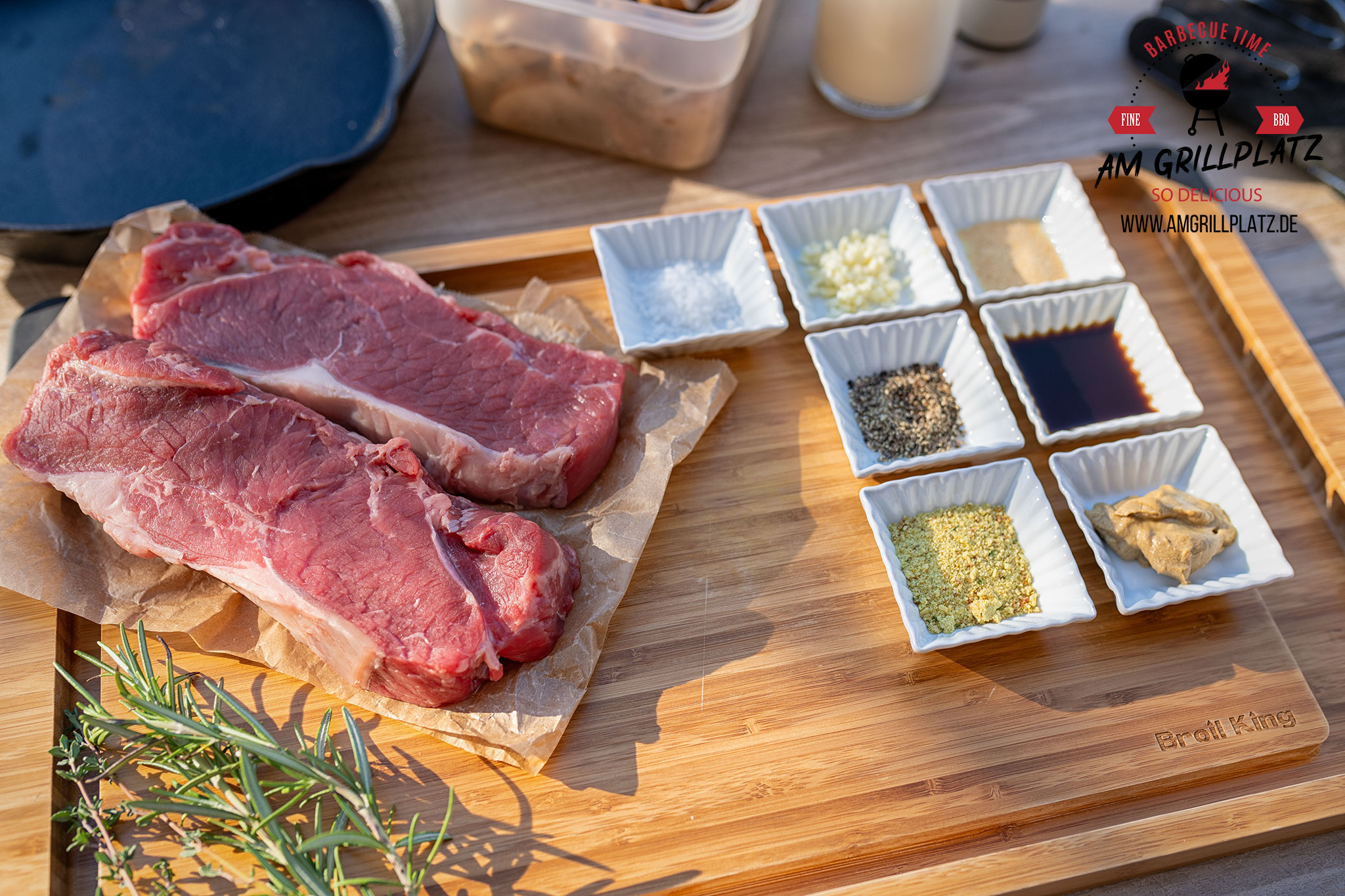 Rumpsteak mit Champignon-Sahnesauce - Am Grillplatz - BBQ &amp; Grillrezepte