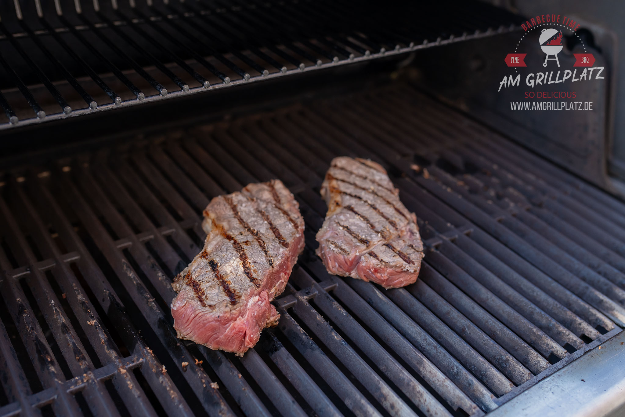 Rumpsteak mit Champignon-Sahnesauce - Am Grillplatz - BBQ &amp; Grillrezepte
